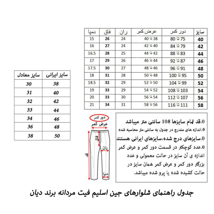 شلوار جین مردانه دیان مدل اسلیم فیت کد 022